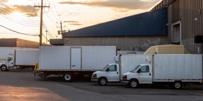 commercial vehicles parked
