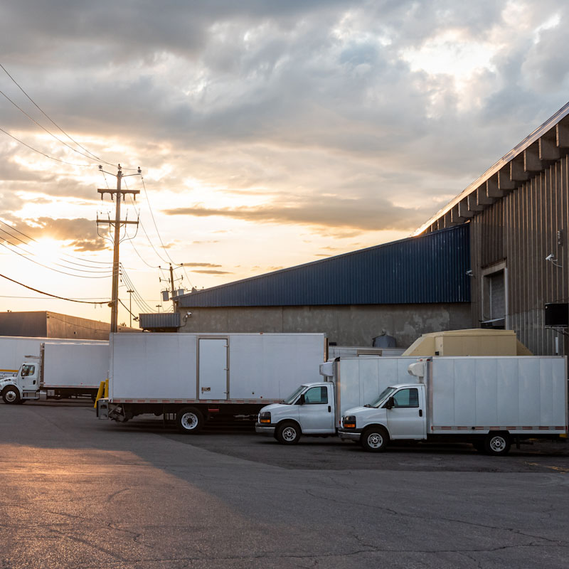 commercial vehicles parked