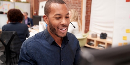 insurance agent talking on the phone